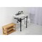 Kingston Brass 30 Carrara Marble Console Sink with Stainless Steel Legs, Marble WhiteMatte Black LMS30M80ST - alternate 6